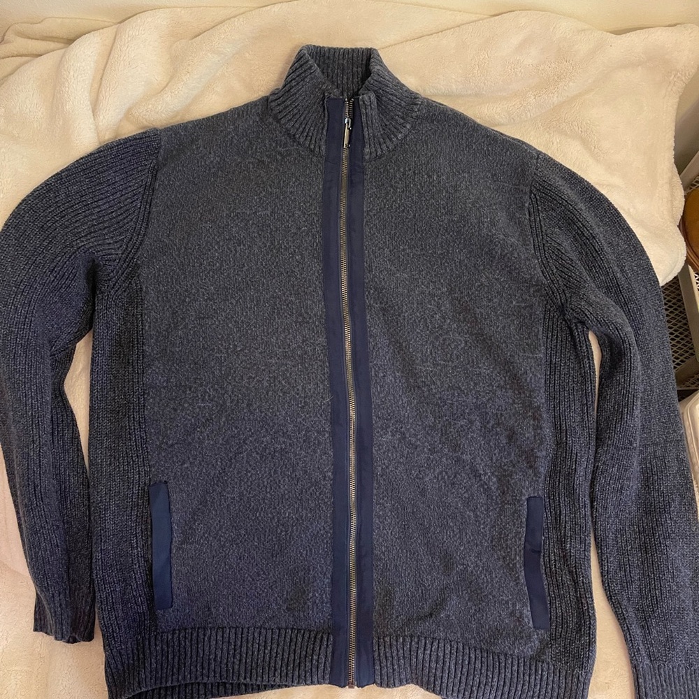 Daniel Hechter Navy Blue Knit Zip Up Sweater